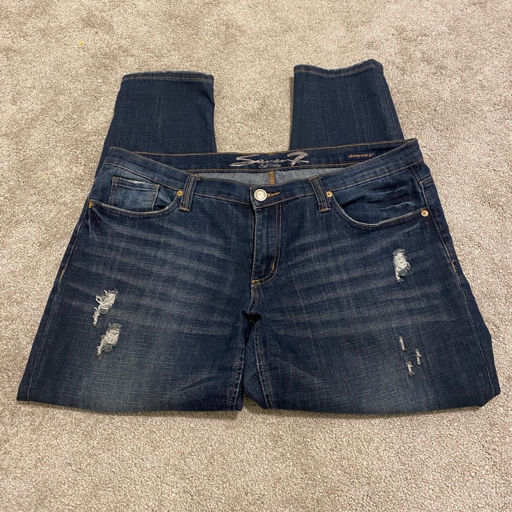 Seven7 women’s easy fit skinny jeans. Size 14. Denim